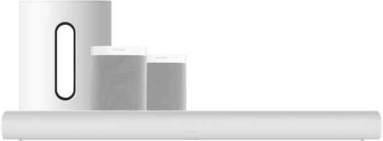 Sonos Arc + 2x One + Sub Mini Wit