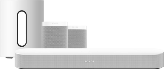 Sonos Beam Gen2 + 2xOne SL + Sub Mini Wit