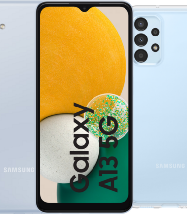Samsung Galaxy A13 128GB Blauw 5G + Samsung Soft Case Back Cover Transparant