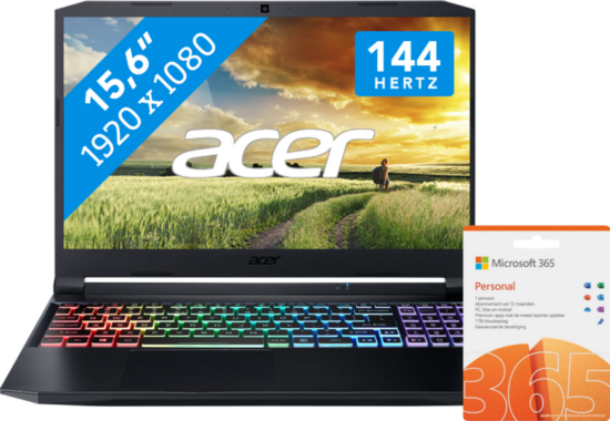 Acer Nitro 5 (AN515-45-R114) Azerty + Microsoft Office 365 Personal 1 jaar