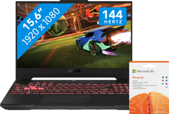 Asus TUF Gaming A15 FA507RC-HN056W-BE Azerty + Microsoft Office 365 Personal 1 jaar
