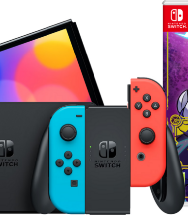 Nintendo Switch OLED Rood/Blauw + Pokémon Violet