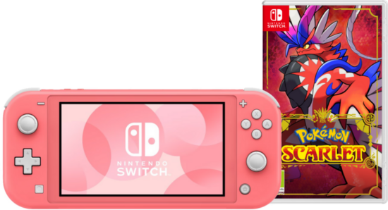 Nintendo Switch Lite Koraal + Pokémon Scarlet