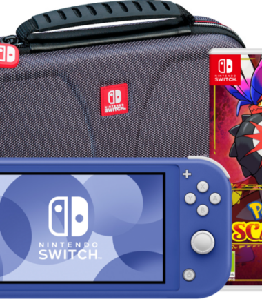 Nintendo Switch Lite Blauw + Pokémon Scarlet + Bigben Beschermtas
