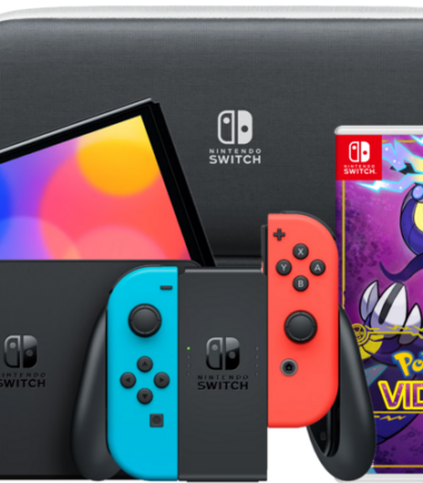 Nintendo Switch OLED Rood/Blauw + Pokémon Violet + Travel Case met Screenprotector