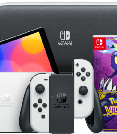 Nintendo Switch OLED Wit + Pokémon Violet + Travel Case met Screenprotector