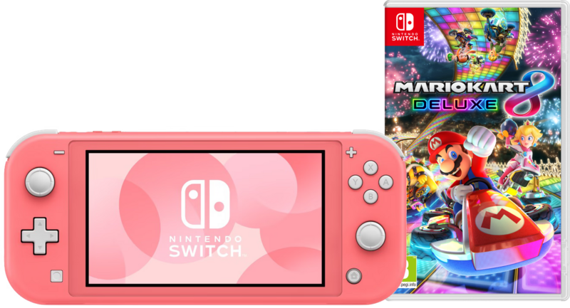 Nintendo Switch Lite Koraal + Mario Kart 8 Deluxe Switch