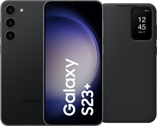 Samsung Galaxy S23 Plus 512GB Zwart 5G + Clear View Book Case Zwart