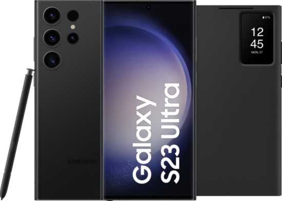 Samsung Galaxy S23 Ultra 512GB Zwart 5G + Clear View Book Case Zwart