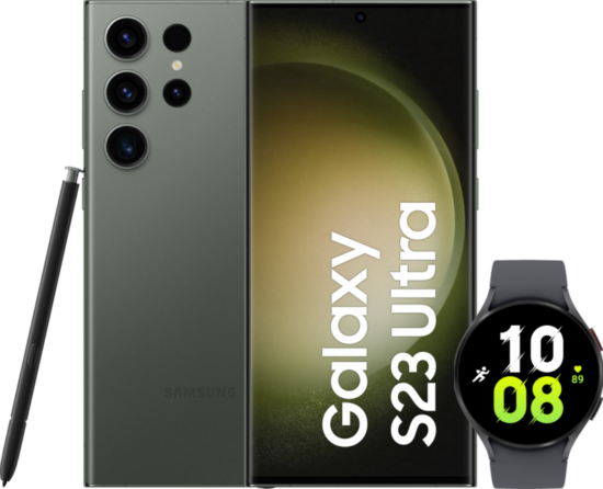 Samsung Galaxy S23 Ultra 1TB Groen 5G + Galaxy Watch5 Zwart 44mm