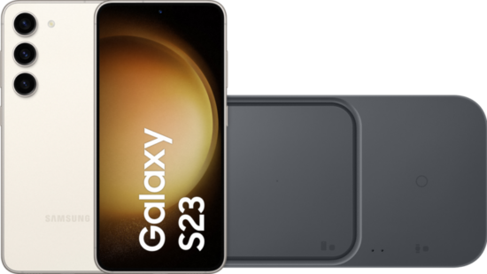 Samsung Galaxy S23 128GB Crème 5G + Duo Draadloze Oplader 15W