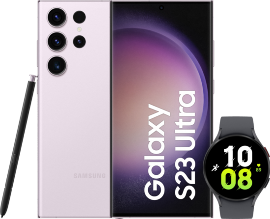 Samsung Galaxy S23 Ultra 256GB Roze 5G + Galaxy Watch5 Zwart 44mm
