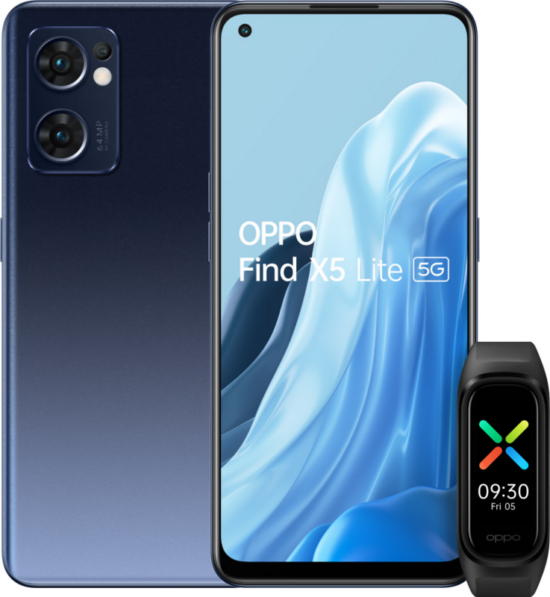 OPPO Find X5 Lite 256GB Zwart 5G + OPPO Band Smartwatch