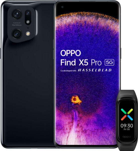 OPPO Find X5 Pro 256GB Zwart 5G + OPPO Band Smartwatch
