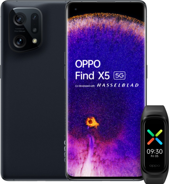 OPPO Find X5 256GB Zwart 5G + OPPO Band Smartwatch