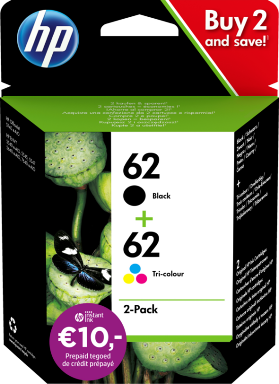 HP 62 Cartridges Combo Pack