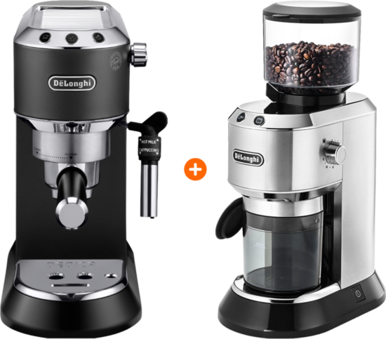 De'Longhi EC685.BK Dedica Zwart + Koffiemolen - Koffieapparaten Espresso Halfautomatisch