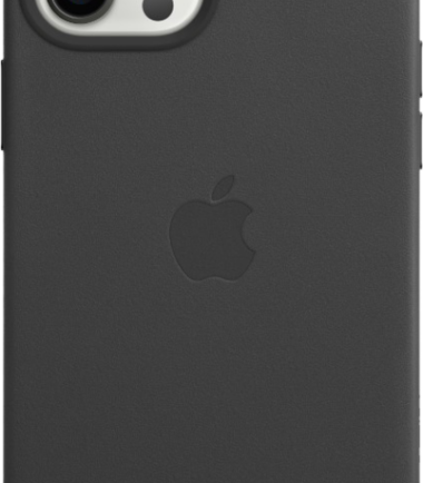 Apple iPhone 12 Pro Max Back Cover met MagSafe Leer Zwart