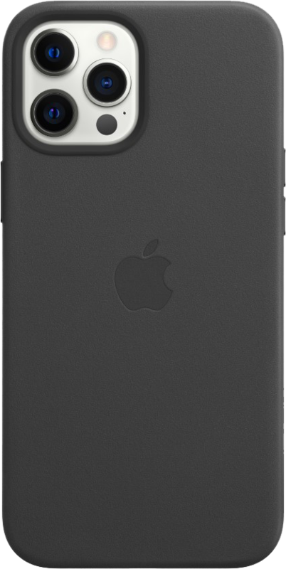 Apple iPhone 12 Pro Max Back Cover met MagSafe Leer Zwart