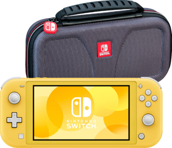 Nintendo Switch Lite Geel + Bigben Beschermtas