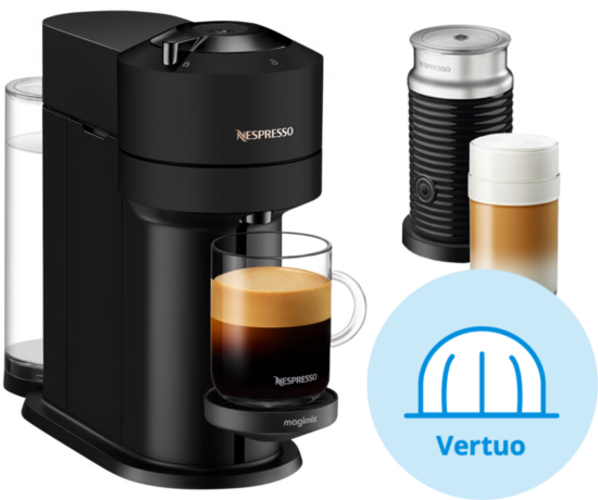 Magimix Nespresso Vertuo Next met Aeroccino Mat Zwart - Nespresso Vertuo koffieapparaten
