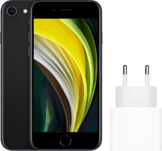 Apple iPhone SE 2 128GB Zwart + Apple Usb C Oplader 20W
