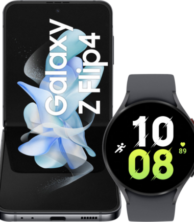 Samsung Galaxy Z Flip 4 128GB Grijs 5G + Samsung Galaxy Watch 5 Zwart 44mm