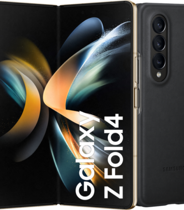 Samsung Galaxy Z Fold 4 256GB Beige 5G + Back Cover Leer Zwart