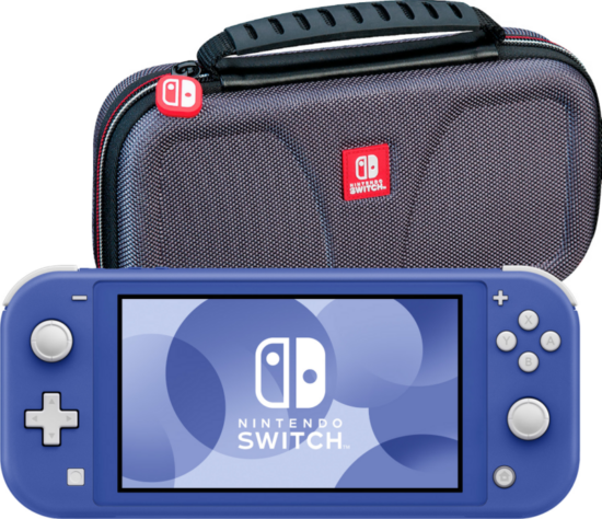 Nintendo Switch Lite Blauw + Bigben Beschermtas