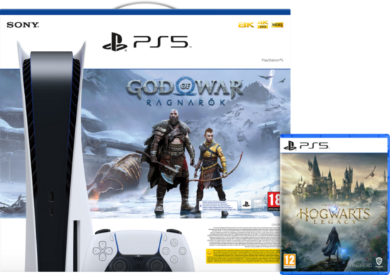 PlayStation 5 + God of War Ragnarok + Hogwarts Legacy