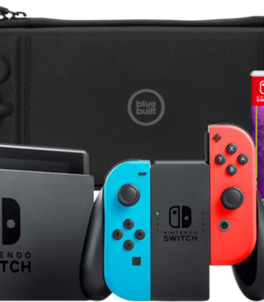 Nintendo Switch Rood/Blauw + Pokemon Violet + BlueBuilt Beschermhoes