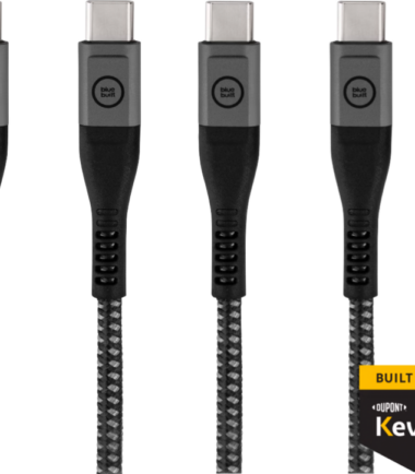 BlueBuilt Usb C naar Usb C kabel 3m Kevlar® Zwart Duo Pack