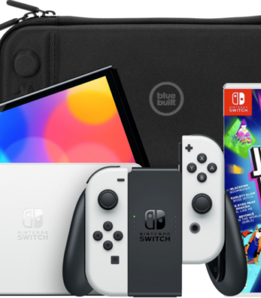 Nintendo Switch OLED Wit + Just Dance 2022 + Bluebuilt Beschermhoes