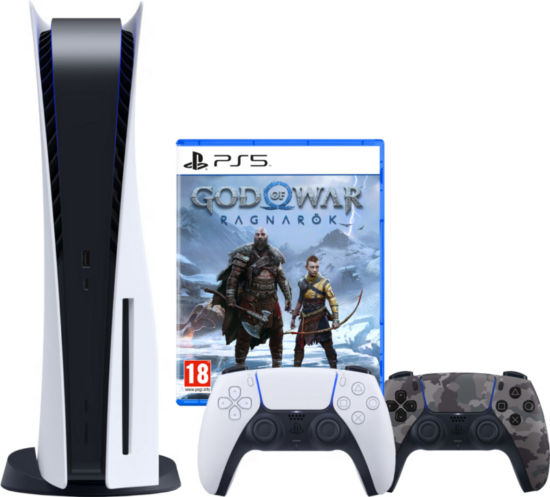 PlayStation 5 + God of War Ragnarok + Extra DualSense Controller Grey Camo