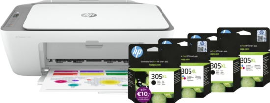 HP DeskJet 2720e All-in-One + 2 sets extra inkt