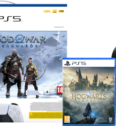 PlayStation 5 Disc Edition + God of War + Hogwarts Legacy + SteelSeries Arctis Nova 7P