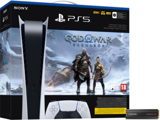 PlayStation 5 Digital Edition + God of War Ragnarok + Samsung 980 Pro 2TB w/ heatsink
