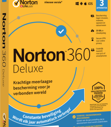 Norton 360 Deluxe 2020  3 Apparaten  1 Jaar  25GB  Windows/MAC/Android/iOS