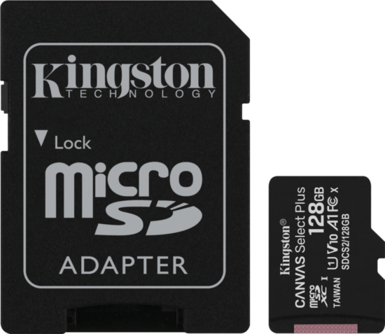 Kingston microSDXC Canvas Select Plus 128GB 100 MB/s + SD adapter