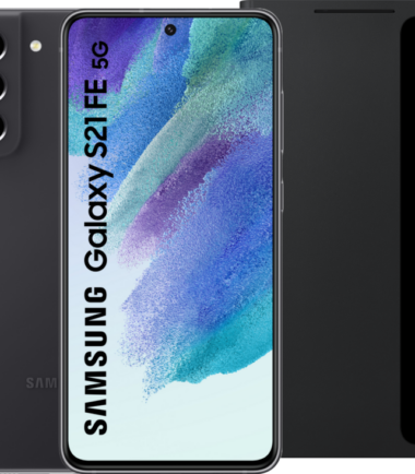 Samsung Galaxy S21 FE 128GB Grijs 5G + Samsung Clear View Book Case Zwart