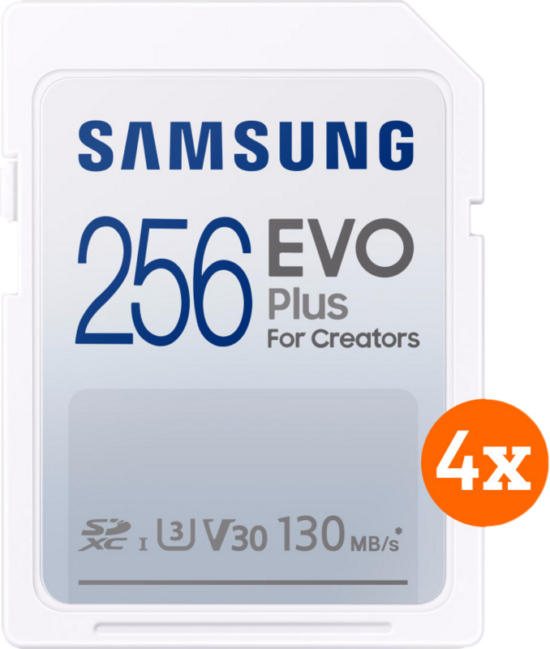 Samsung EVO Plus SDXC 256GB - Quatro Pack