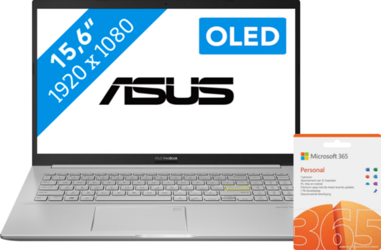 Asus Vivobook 15 OLED K513EA-L11387W-BE Azerty + Microsoft Office 365 Personal 1 jaar