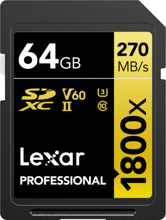 Lexar Professional 1800x GOLD 64GB SDXC 170mb/s