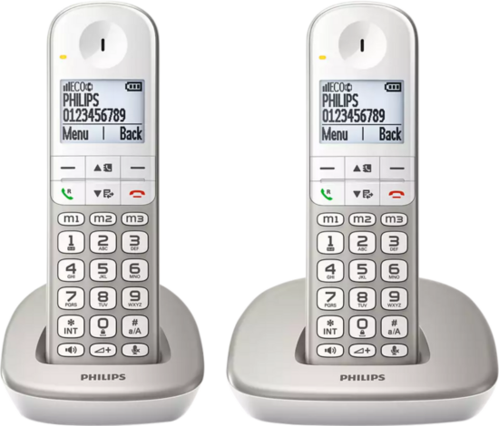 Philips DECT Draadloze Telefoon XL met 2 handsets