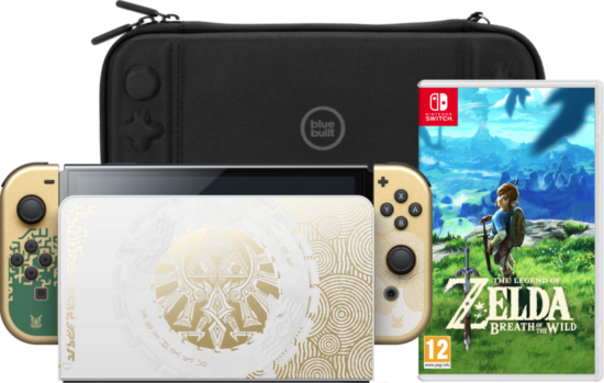 Nintendo Switch OLED Zelda Edition + Zelda: Breath of the Wild + Bluebuilt Beschermhoes