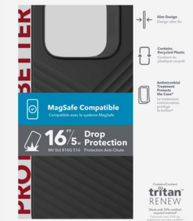 GEAR4 Denali Apple iPhone 14 Pro Back Cover met MagSafe Zwart