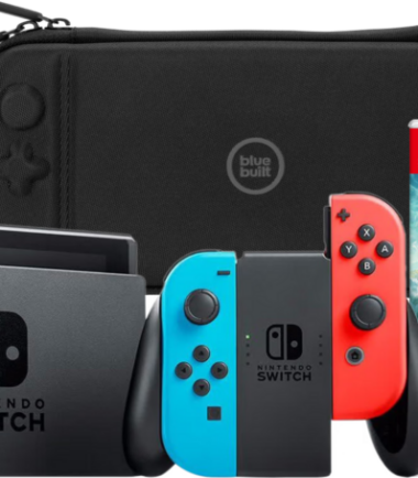 Nintendo Switch Rood/Blauw + Zelda: Tears of the Kingdom + BlueBuilt Beschermhoes