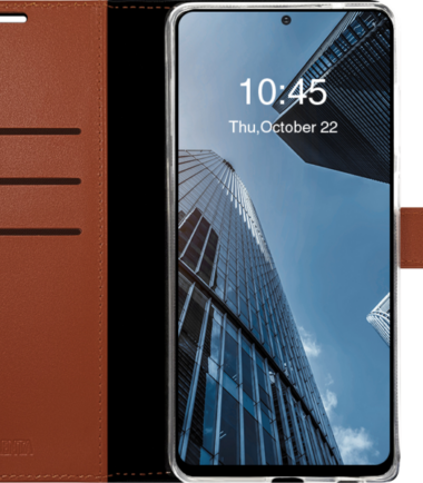 Valenta Gel Skin Samsung Galaxy A54 Book Case Leer Bruin
