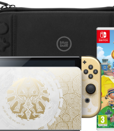 Nintendo Switch OLED Zelda Edition + Animal Crossing New Horizons + Bluebuilt Beschermhoes