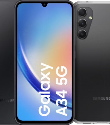 Samsung Galaxy A34 256GB Zwart 5G + Otterbox React Back Cover Transparant